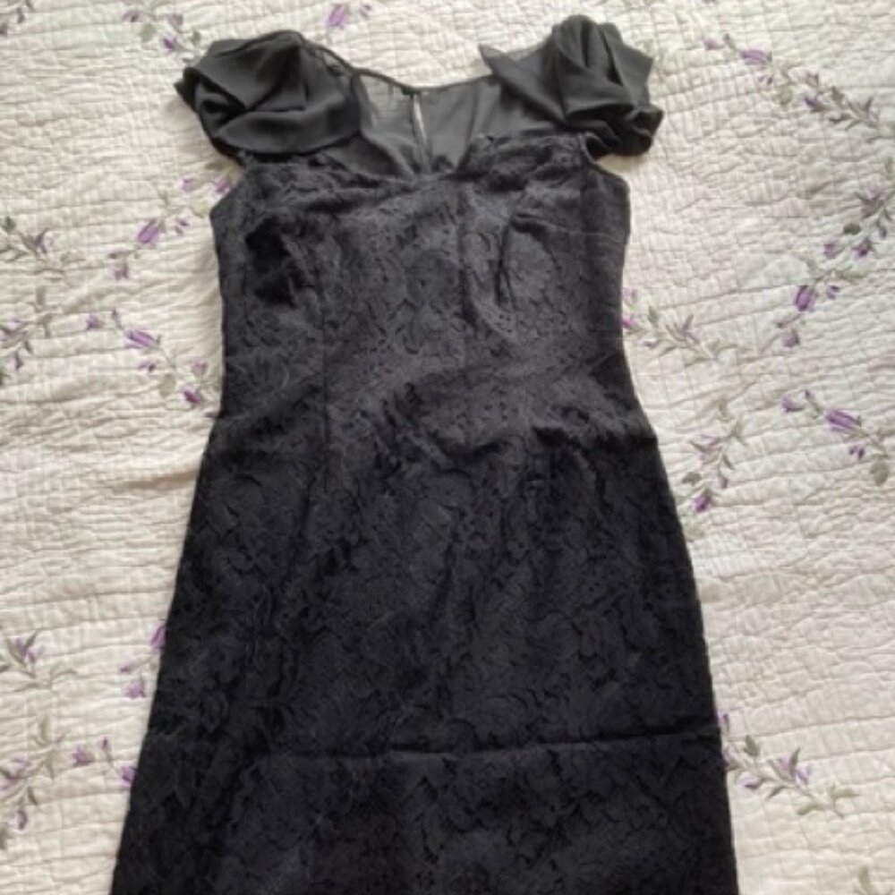White House Black Market Black Lace Sheath Dress